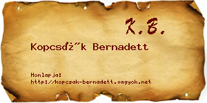 Kopcsák Bernadett névjegykártya
